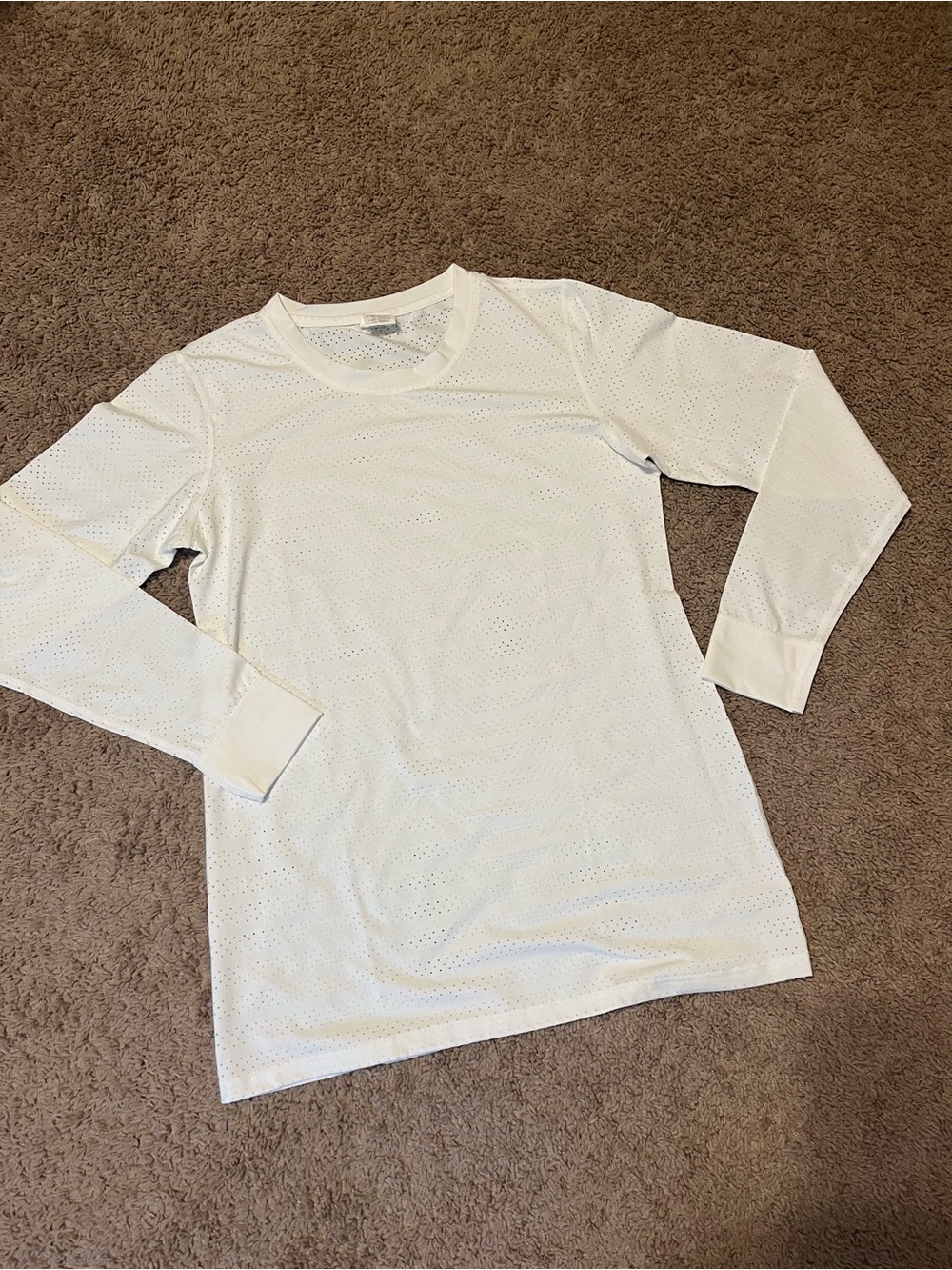 ZYIA White Perforated Active Tee